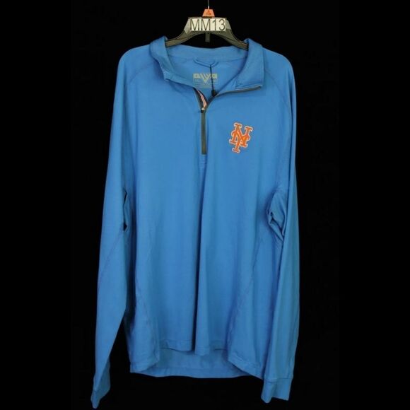 LEVELWEAR NY Mets Quarter Zip Up Lightweight MLB Jacket TOP Size M Blue NEW NWT - Picture 1 of 7